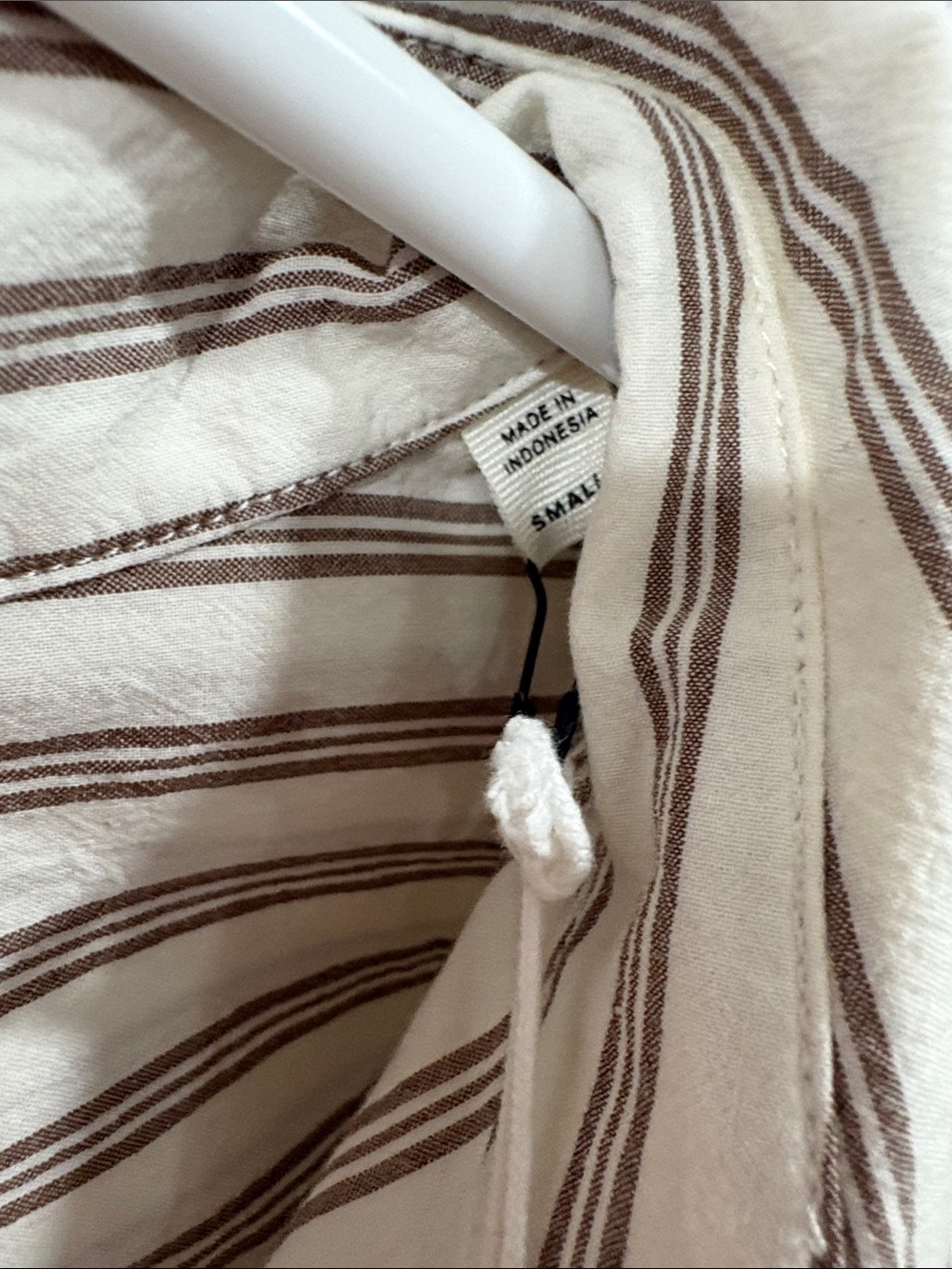Buck Mason Women’s Stripe Mainstay S/S Crop Top Natural Brown Reef Shirt NWT - Picture 2 of 7